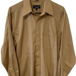 Kilburne and Finch Fine Clothiers Mens Long Sleeve Shirt Muted Gold 15 (32/33)